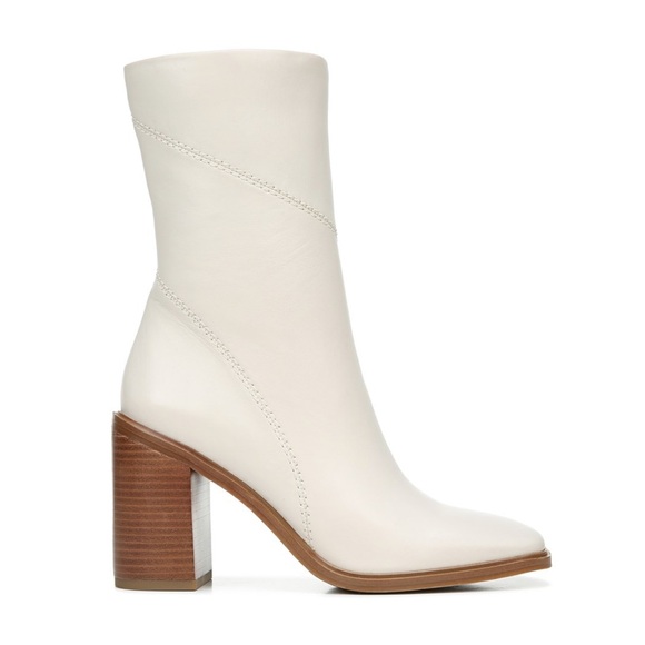 Franco Sarto Stevie Mid Calf Boot | White Leather | Never Been Worn in Orgnl Box - Picture 7 of 9